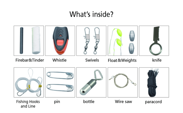 Paracord EDC Keychain - Inside the Pill Container