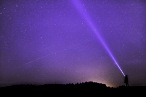 Tactical Flashlight at Night
